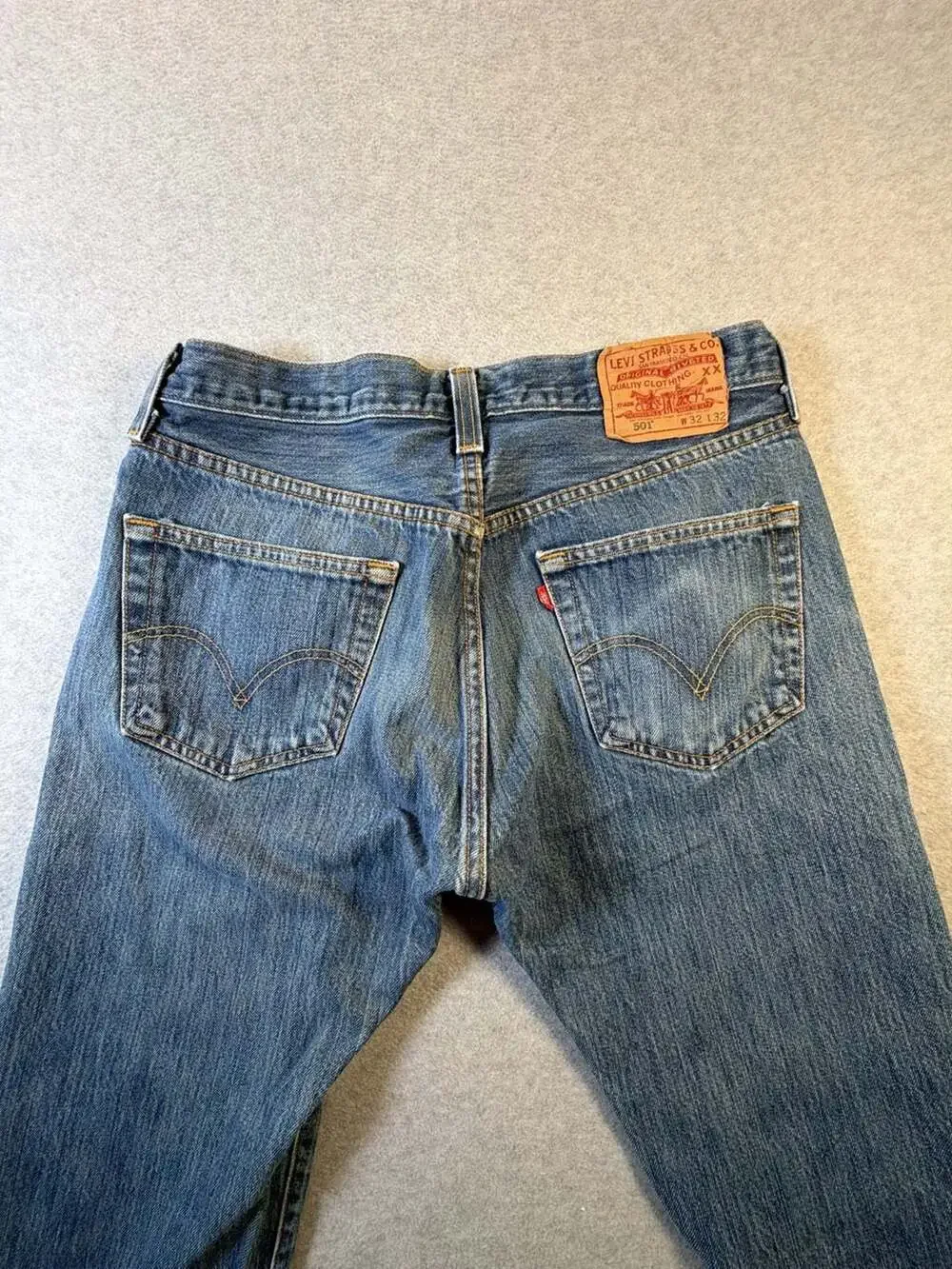 Levi's 501 Original Straight Leg Button Fly Blue Denim Jeans
